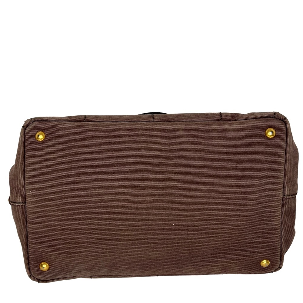 PRADA Canapa Brown Canvas Fabric Removable Crossbody Strap Tote Authentic Japan - Picture 6 of 16